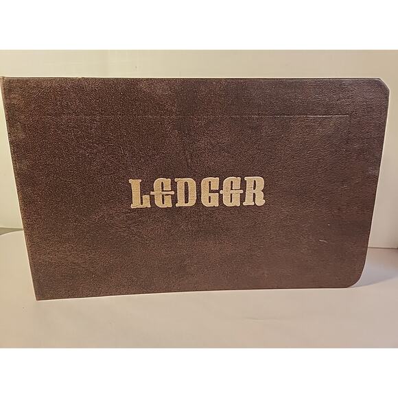 Vintage Unused Brown & Gold Ring Binder Ledger Book - Picture 1 of 9
